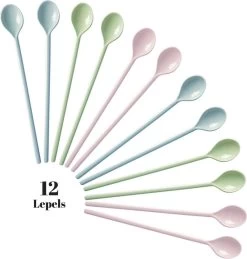 Gohh 12 Longdrink Lepels (18,5 Cm) Koffielepels Theelepels Vaatwasserbestendig Jamlepel Mosterdlepel