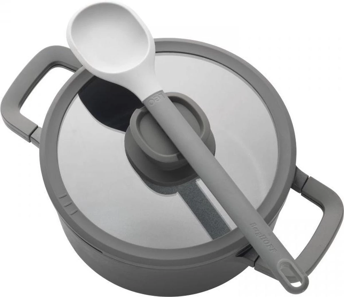 BergHOFF Leo Hapjespan Stone - 28 Cm - Met Glazen Deksel - Afbeelding 2
