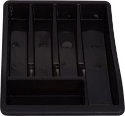 Whitefurze Bestekbak/keuken Organizer - 5-vaks - Zwart - 30 X 38 X 6 Cm