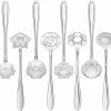 Fako Bijoux® - Bloemen Lepels Set - Theelepel / Koffielepel - 12cm - Zilver - 8 Stuks