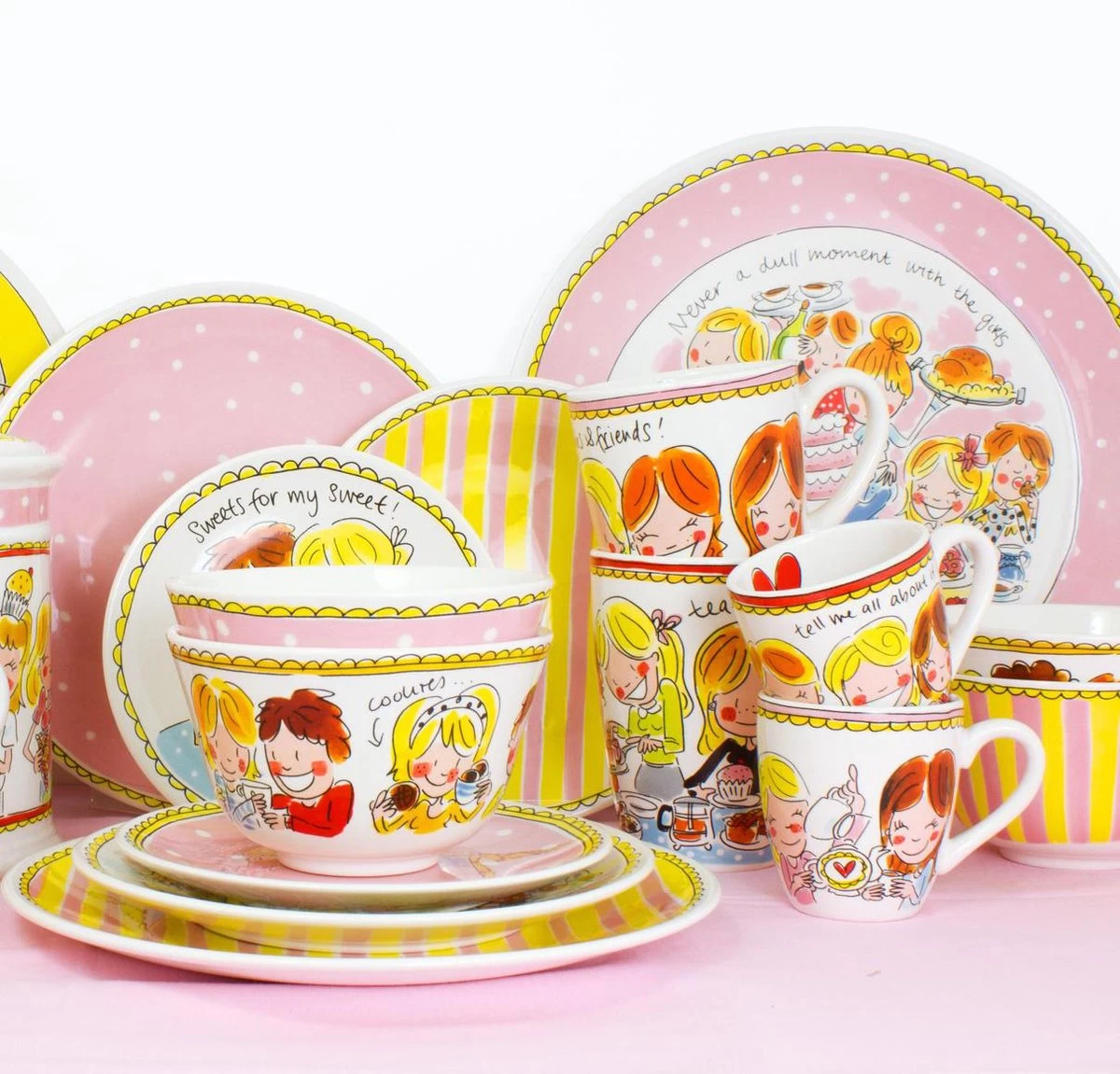 Blond Amsterdam Even Bijkletsen Ontbijtbord Ø22 Cm - Stip - Afbeelding 4