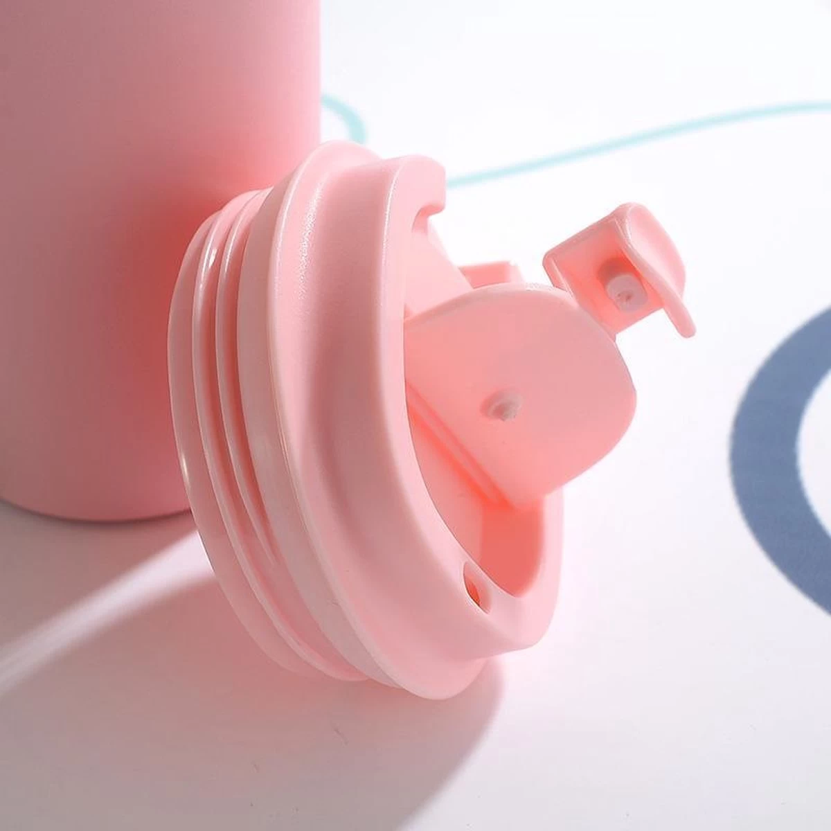 Koffiebeker To Go | Lekvrije Thermosbeker | Thermosfles | RVS Reisbeker | Dubbelwandige Travel Mug | 350 Ml | Roze - Afbeelding 5