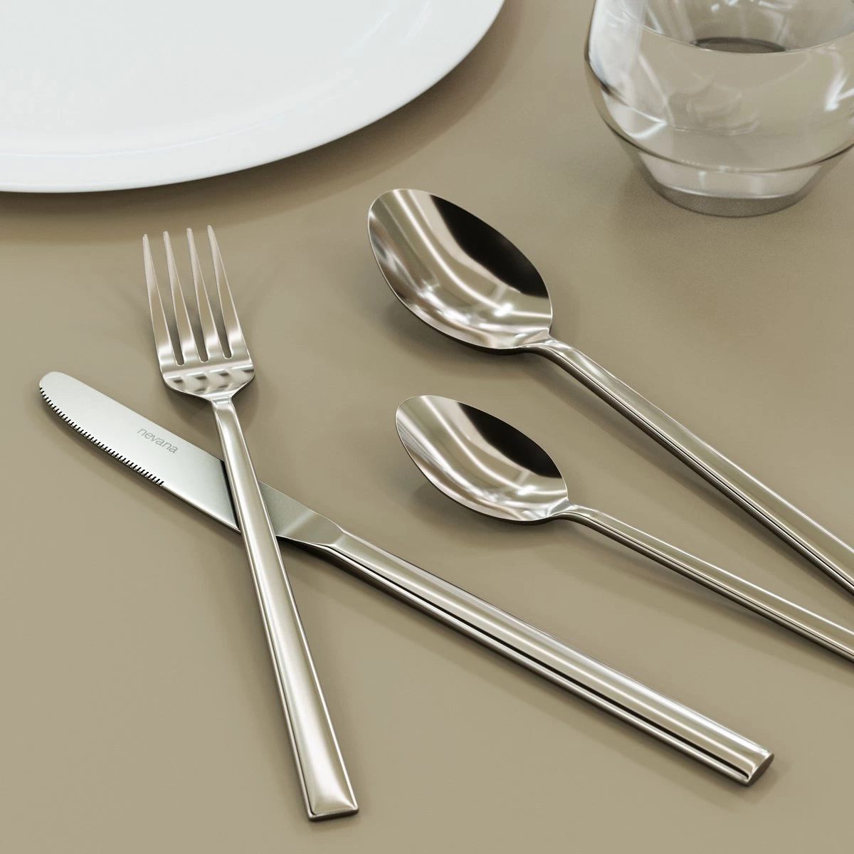 Nevana Bestekset - 24 Delig - 18/10 Edelstaal - Bestek - Lepels, Messen, Vorken - Afbeelding 2