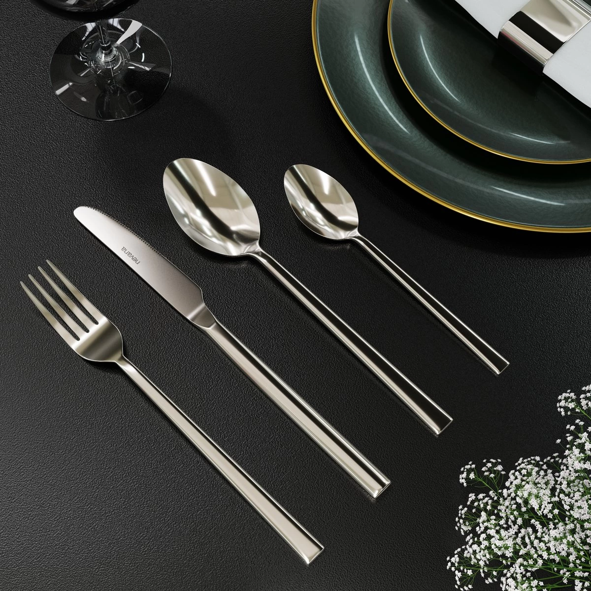 Nevana Bestekset - 24 Delig - 18/10 Edelstaal - Bestek - Lepels, Messen, Vorken - Afbeelding 3