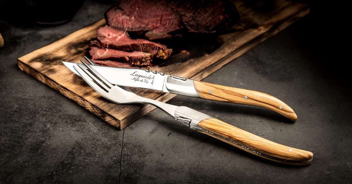 Laguiole Style De Vie Vorken Luxury Line - 6-delig - Olijfhout - Afbeelding 10