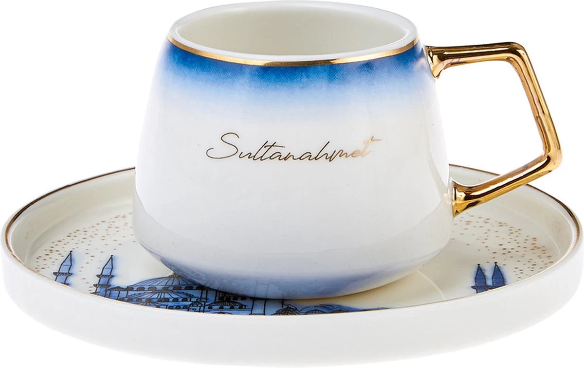 KARACA -ISTANBUL- 12 DELIGE- KOFFIEKOPJES VOOR 6 PERSONEN SET-Karaca Istanbul Set Van 12 Koffiekopjes 90 Ml- Moccamokken -espressokopjes Set Van Porselein, 6 Personen Robuuste Mokkatas, Porselein - Afbeelding 9