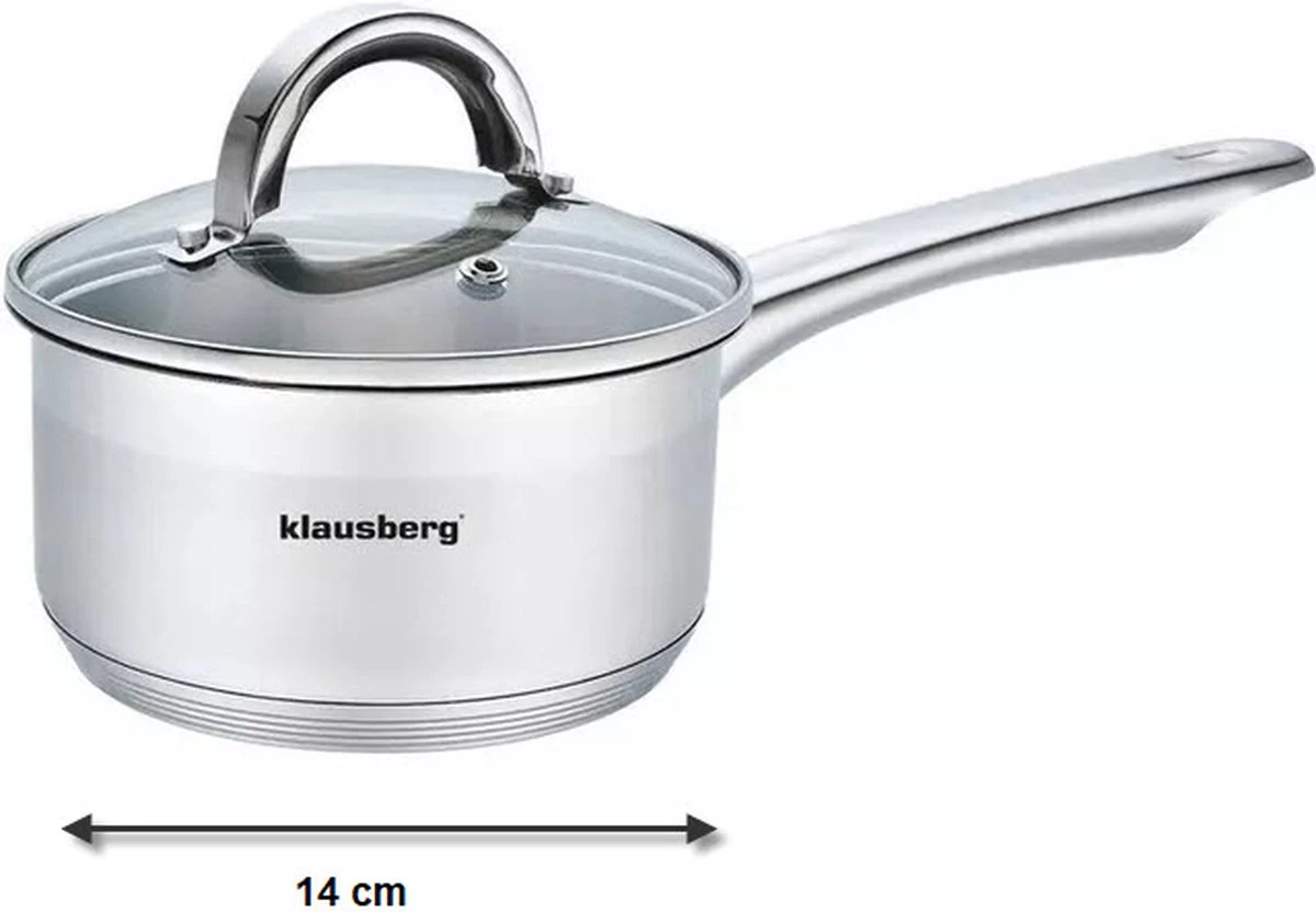 Klausberg 7132 - Steelpan Met Deksel - Sauspan - 14 Cm - 1 Liter - Afbeelding 2