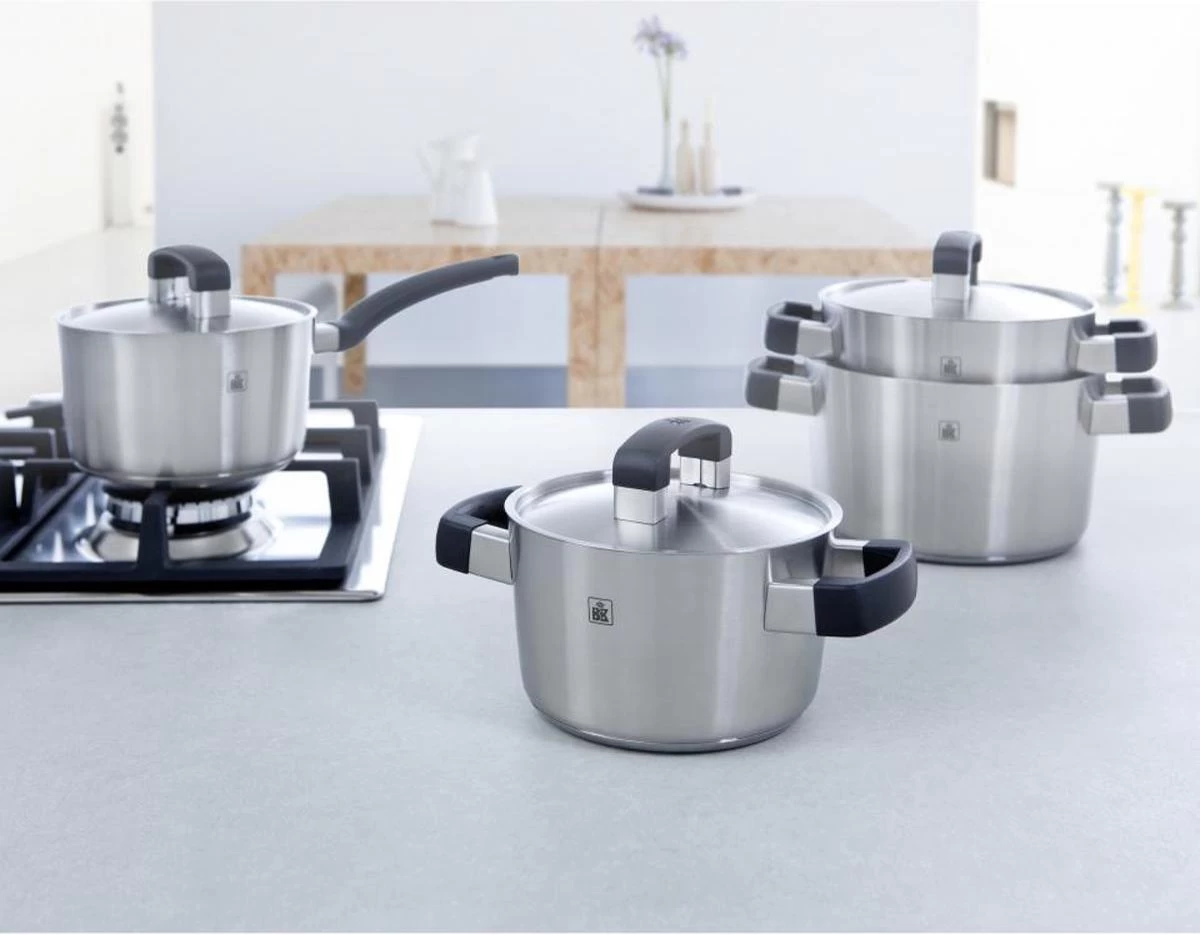 BK Conical Cool Pannenset - 4-delig - RVS – Geschikt Voor Alle Warmtebronnen - Afbeelding 3