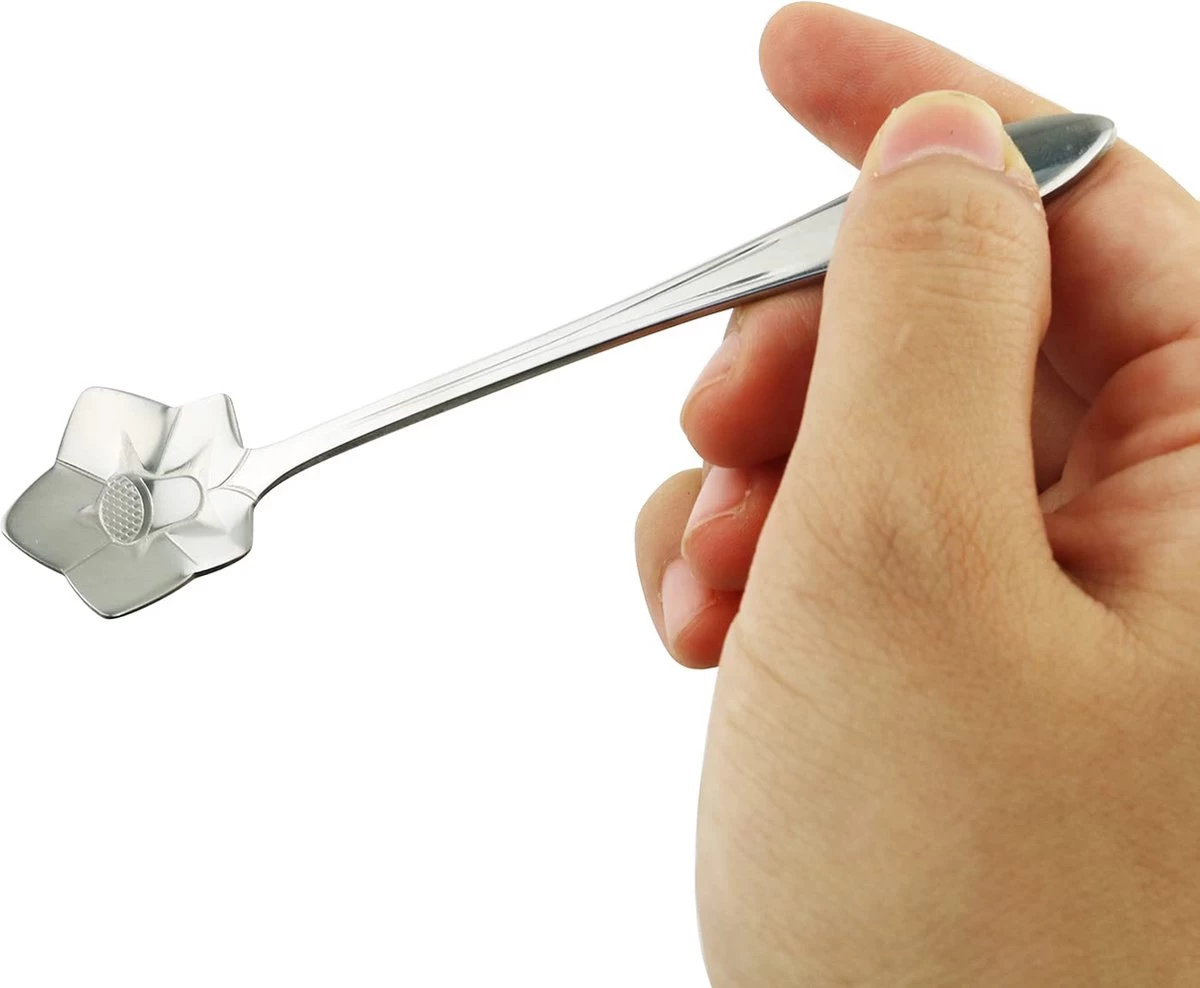 Fako Bijoux® - Bloemen Lepels Set - Theelepel / Koffielepel - 12cm - Zilver - 8 Stuks - Afbeelding 3